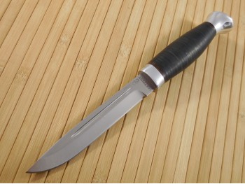Финка-3 (рукоять кожа, тыльник и гарда алюминий), изображение 4
