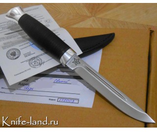 Финка-3 (рукоять кожа, тыльник и гарда алюминий), изображение 7