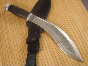 Кукри Джунгли (рукоять кожа,тыльник и гарда алюминий), изображение 4