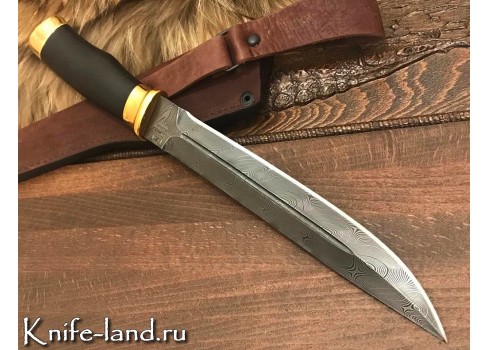 Нож Пластун граб золото дамаск, изображение 4
